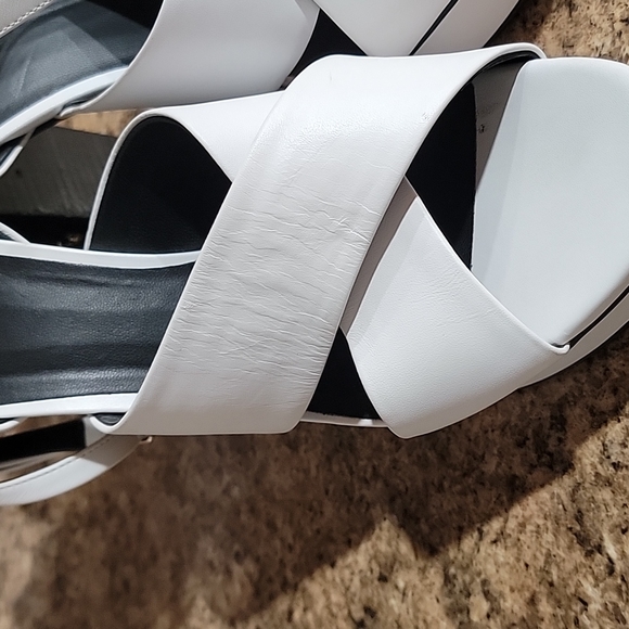 Versace Medusa Studded White Leather Platform Sandals - Picture 7 of 17